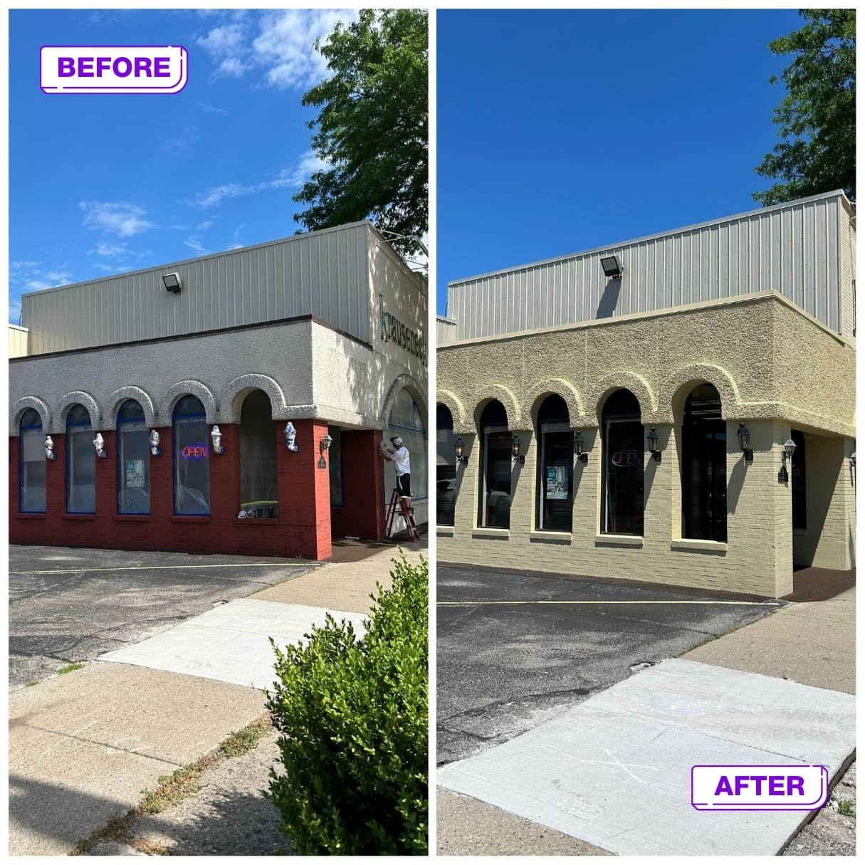 exterior and after commercial painting
