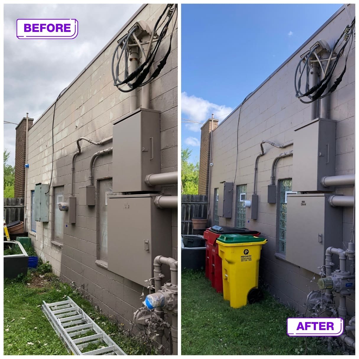 exterior before and after brick painting