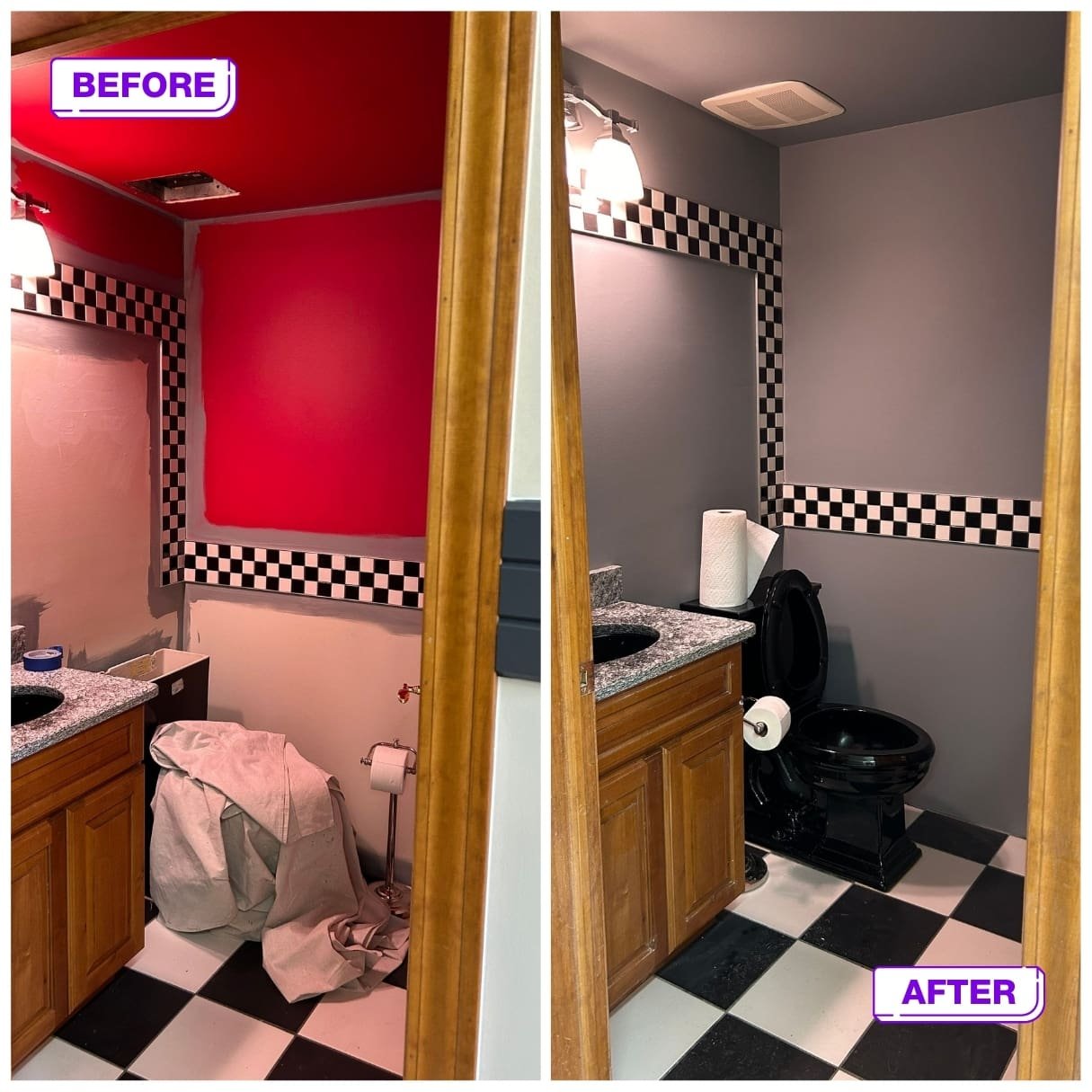 interior before and after commercial painting