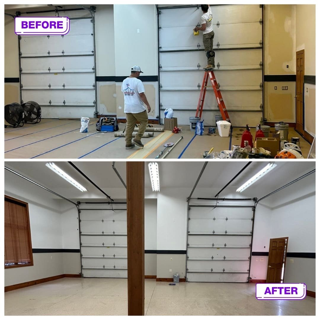 interior before and after commercial painting