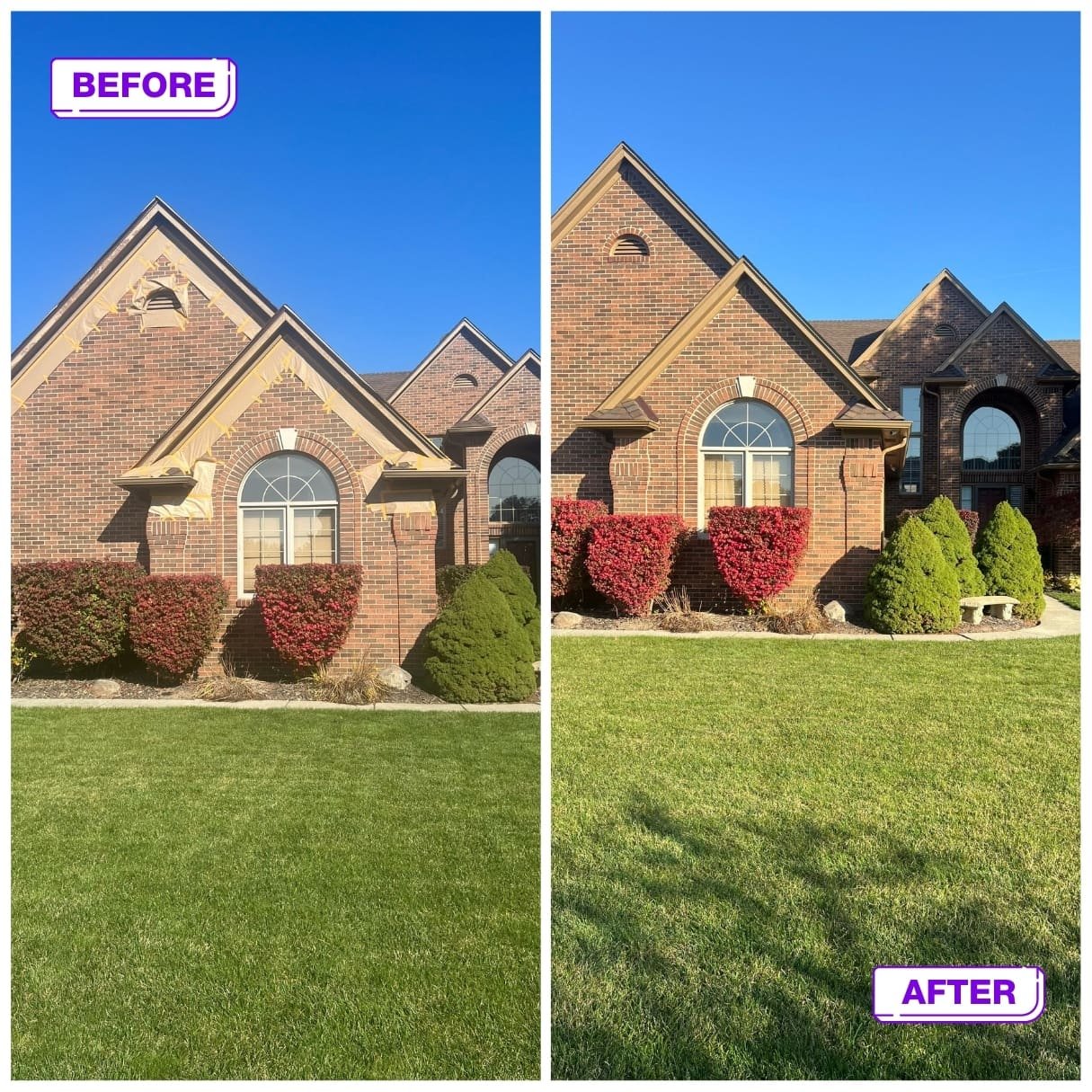 Residential 37 exterior before and after painting