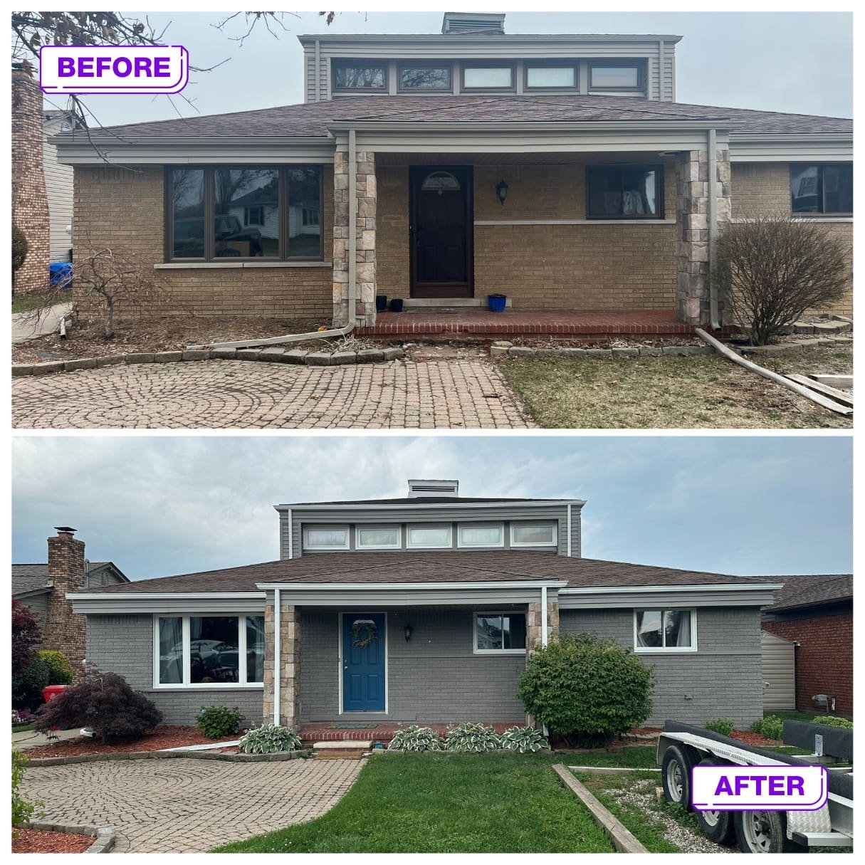 exterior before and after painting