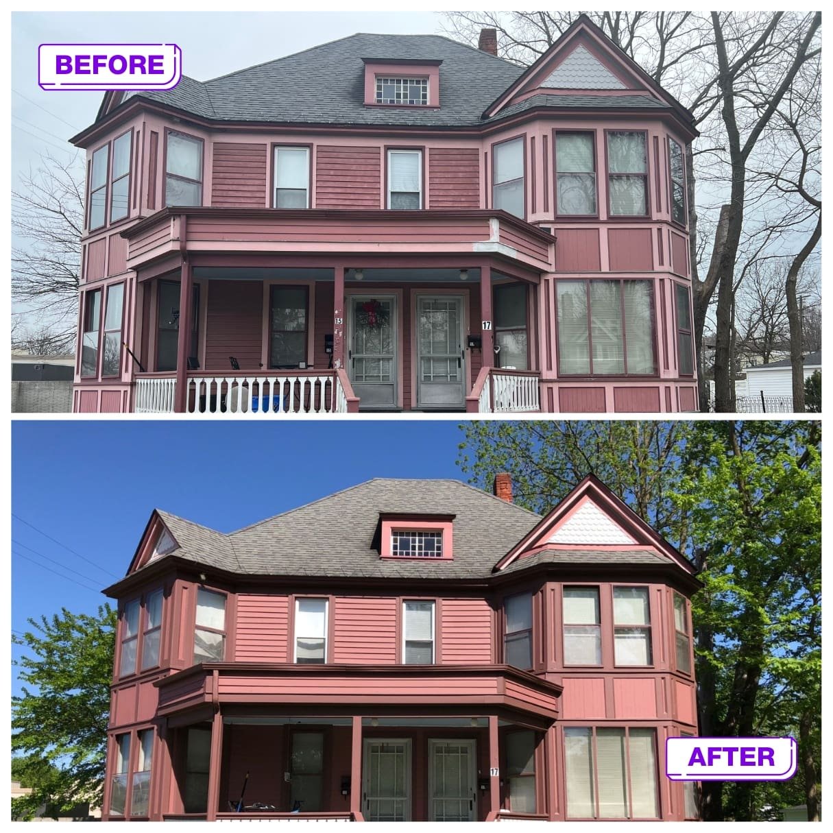 exterior before and after painting