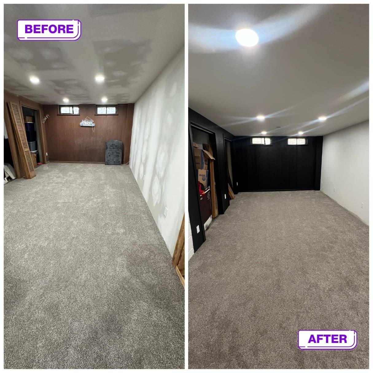 Residential 27 interior before and after painting