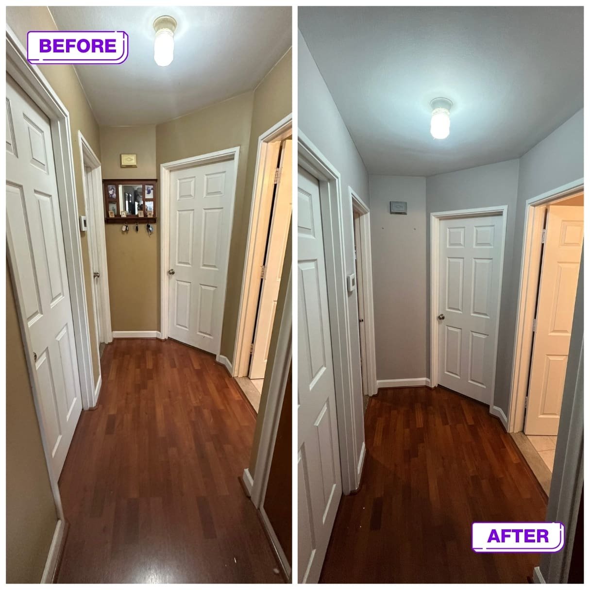 Residential 25 interior before and after painting