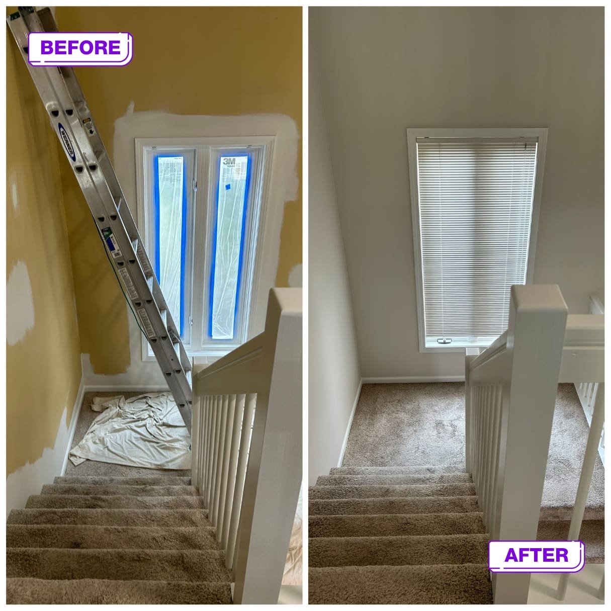 Residential 22 interior before and after painting