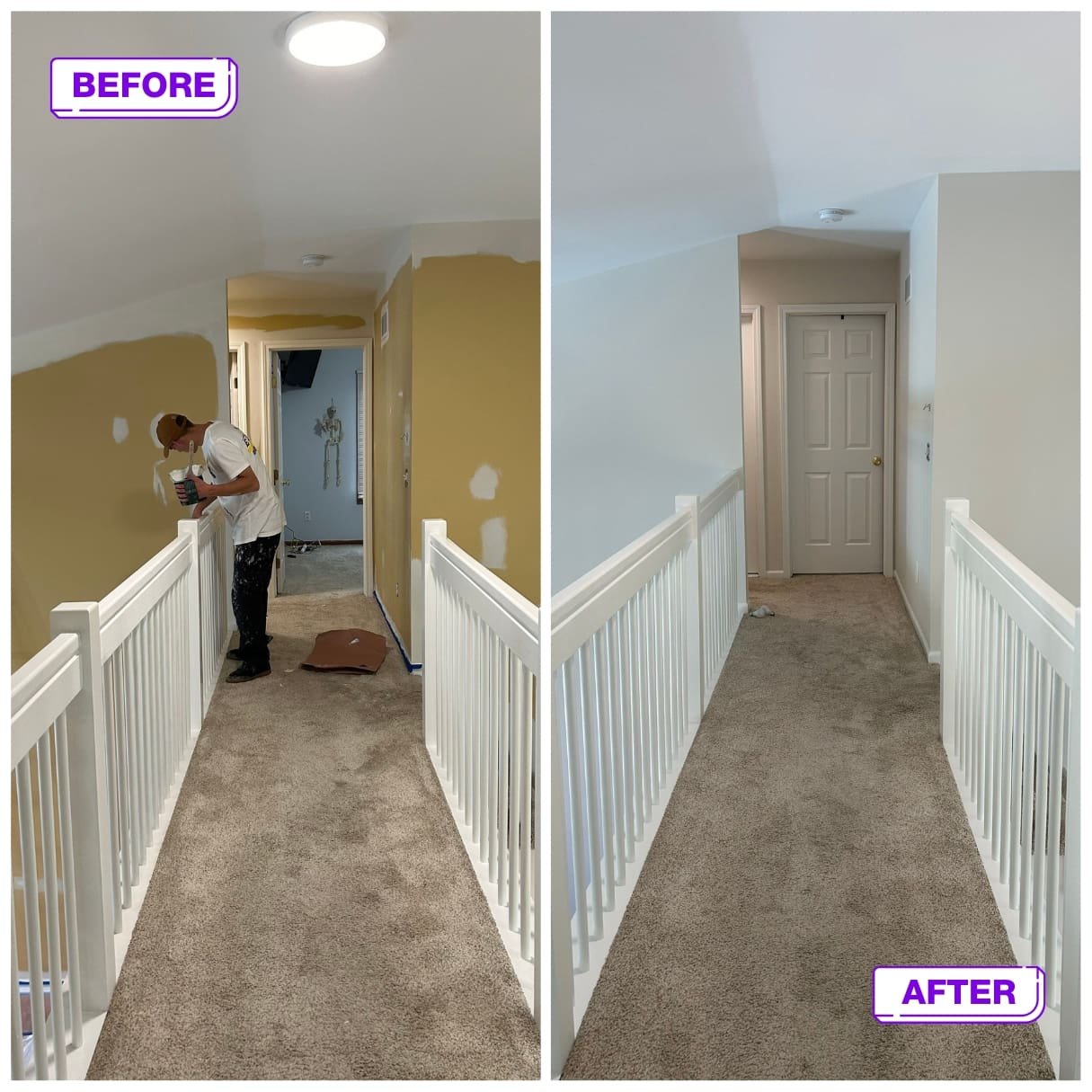 Residential 21 interior before and after painting