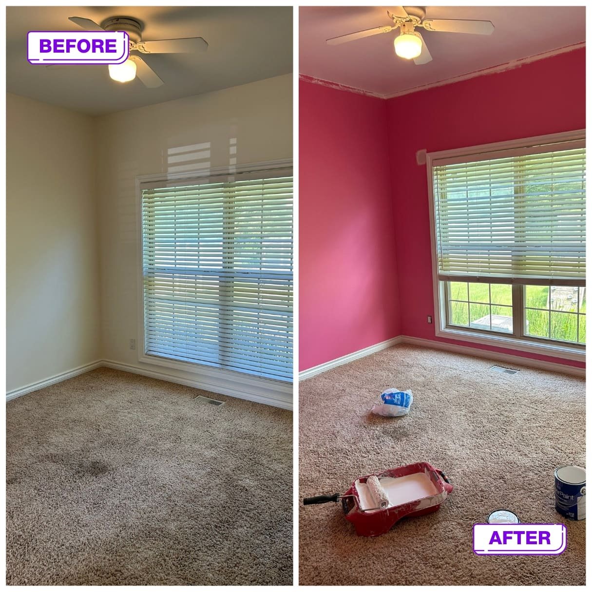 Residential 20 interior before and after painting