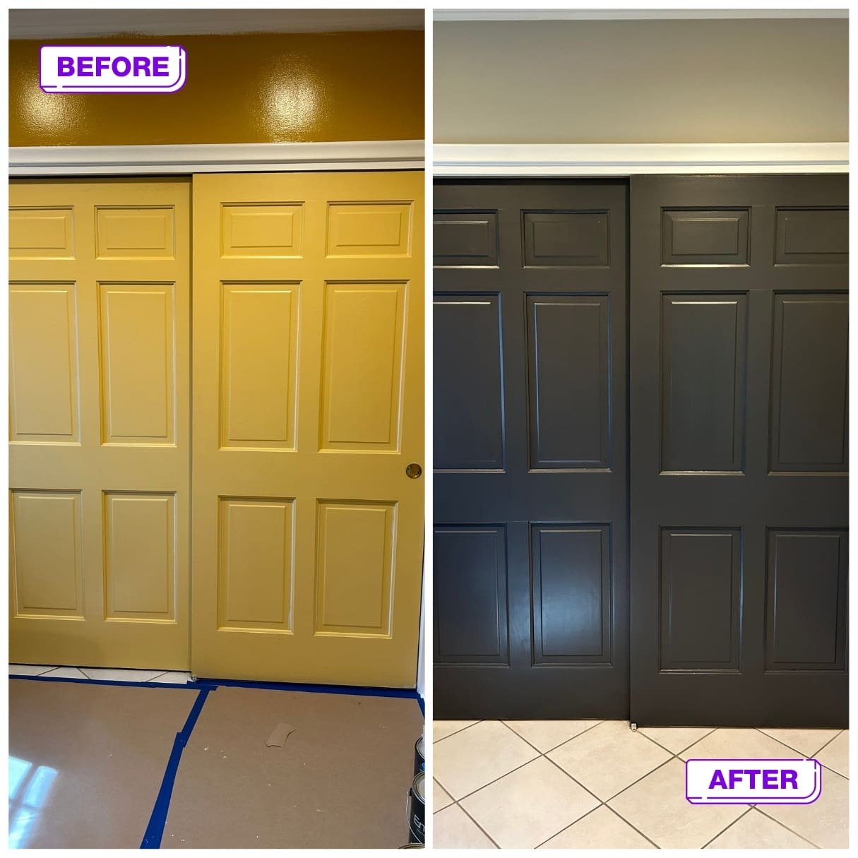 Residential 19 interior before and after painting