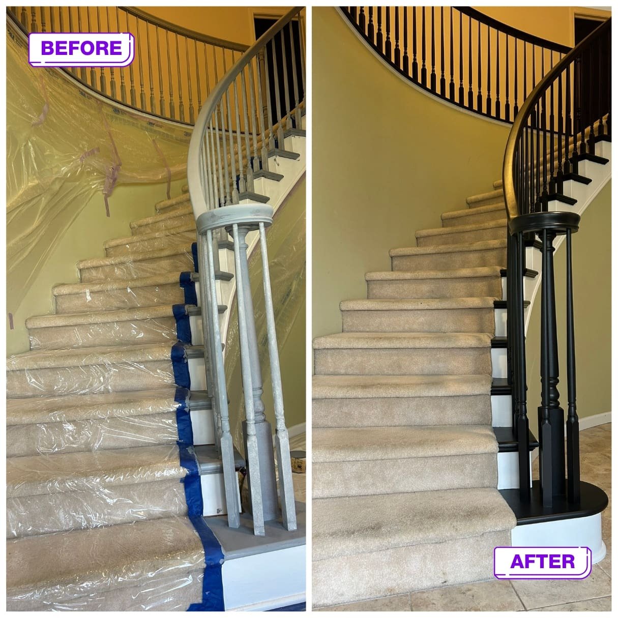 Residential 18 interior before and after painting