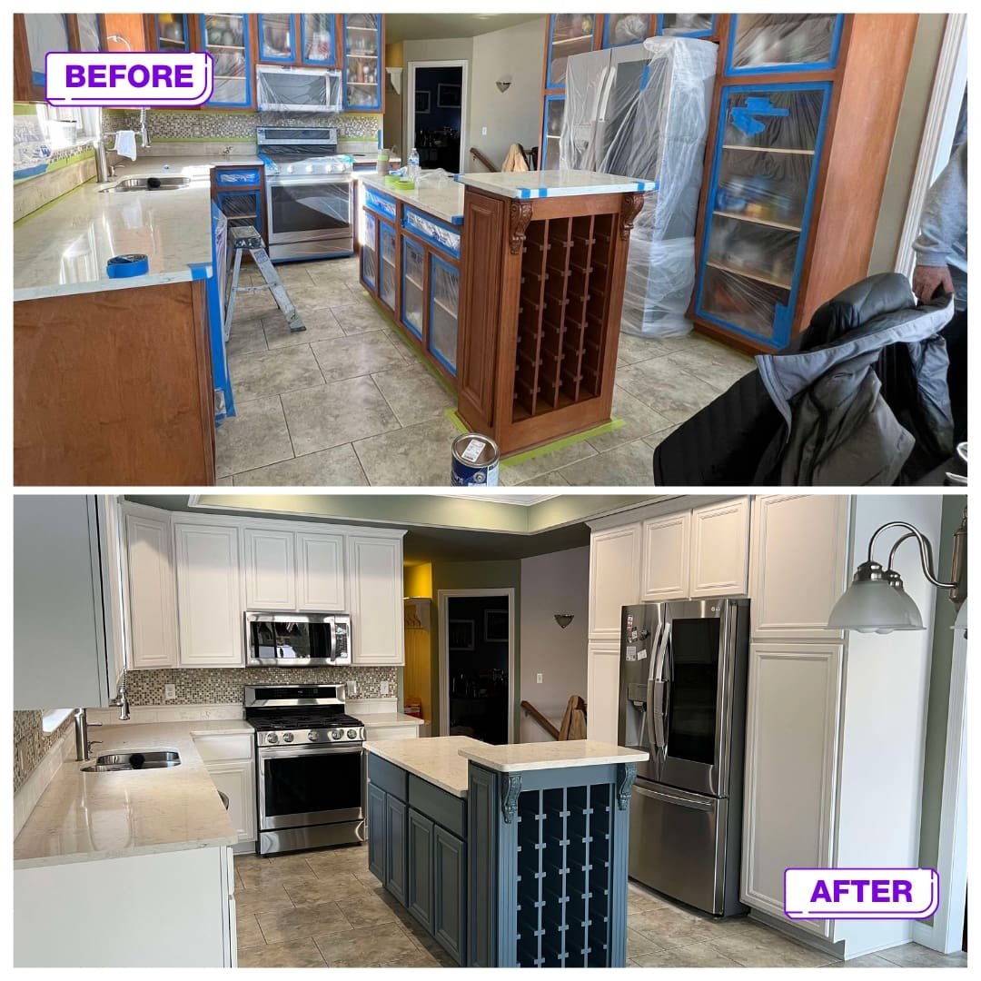 Cabinet Painting 8 interior before and after painting