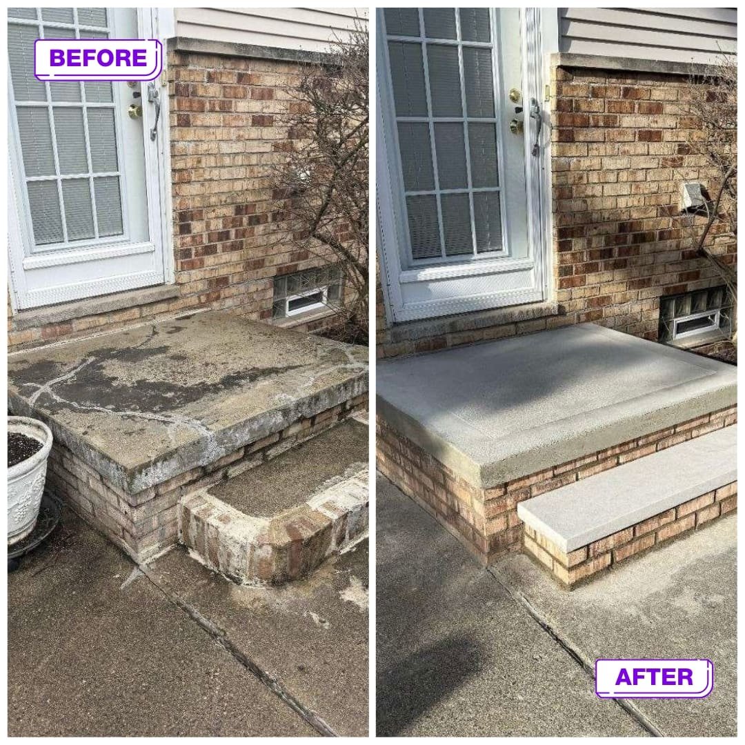 Brick & Masonry 9 a before and after of a house