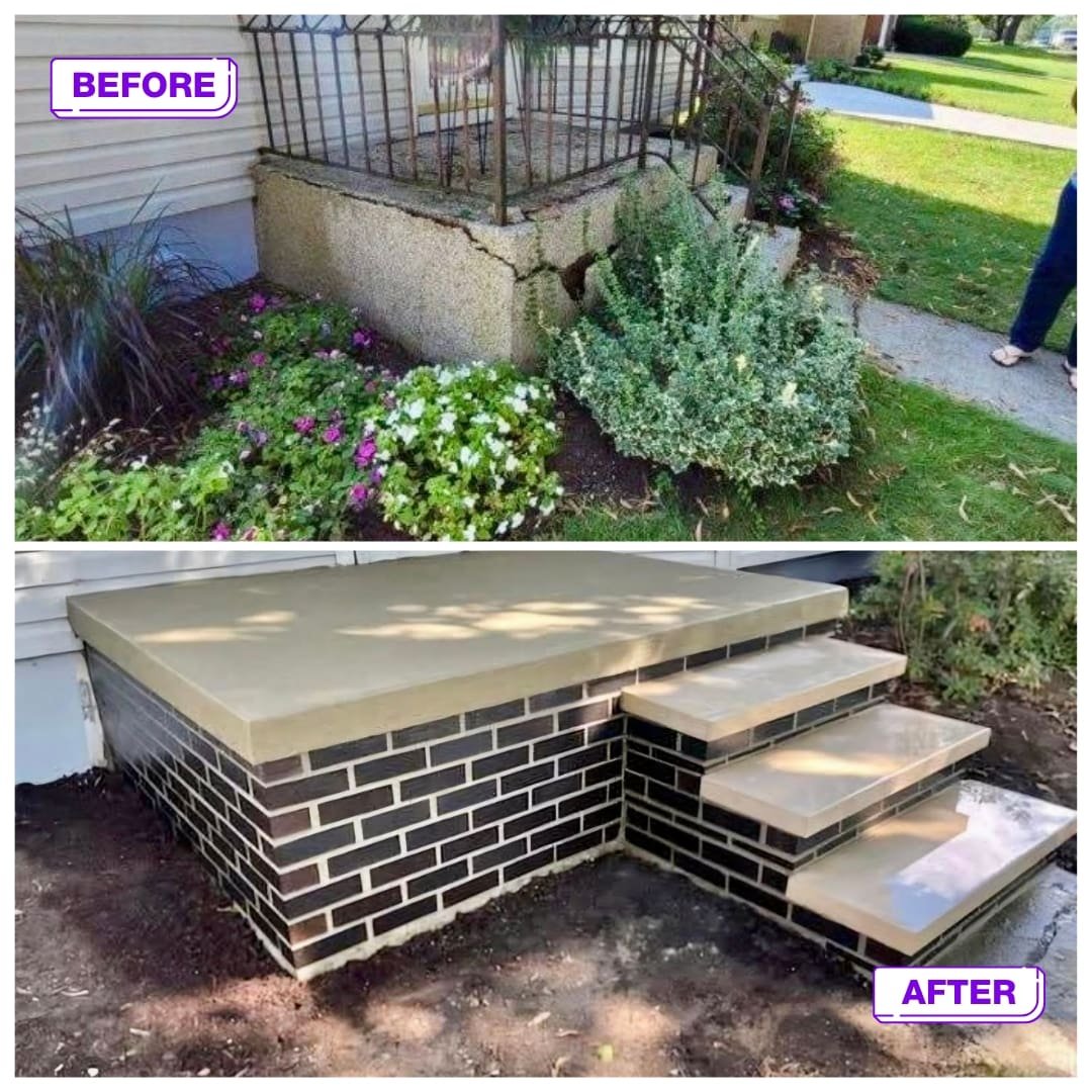 Brick & Masonry 10 a step on a brick wall