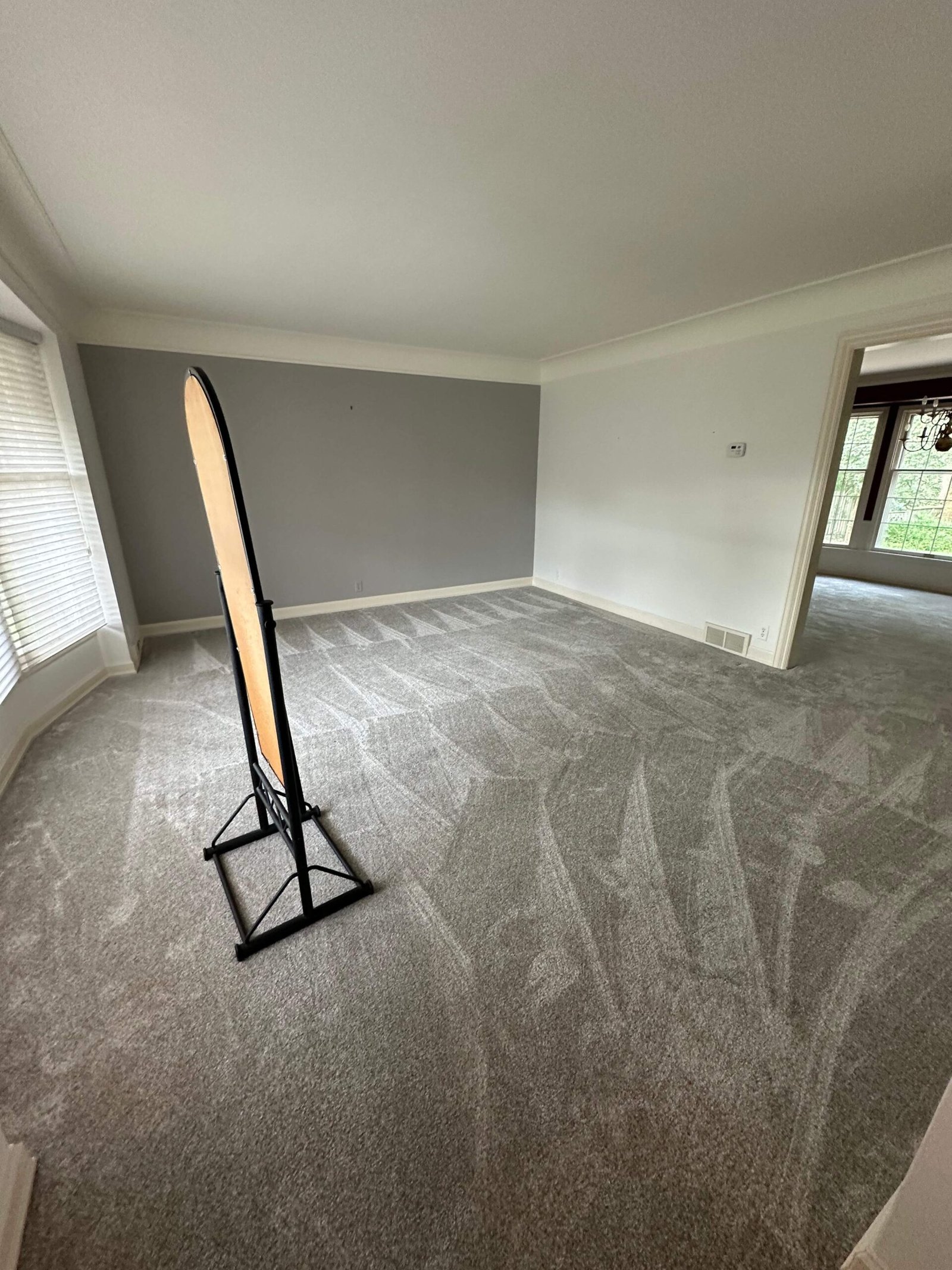 a snowboard in a room