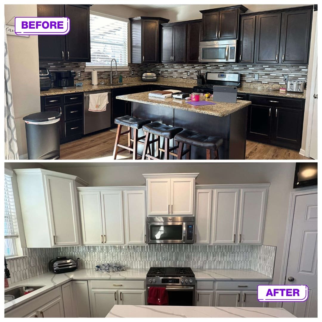 Cabinet Painting 4 interior kitchen before and after painting