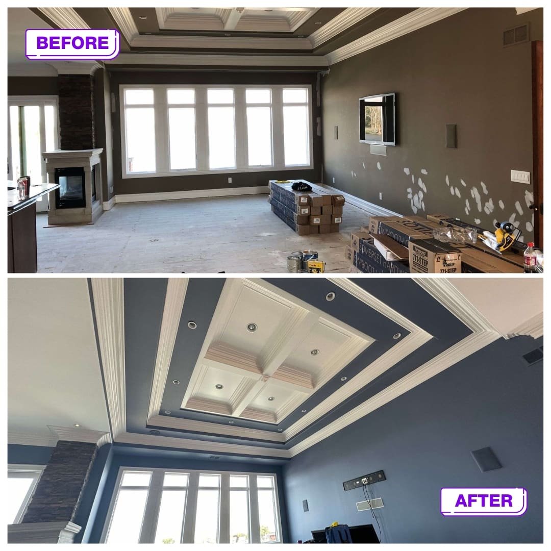 interior Living Room Renovation Transformation painting