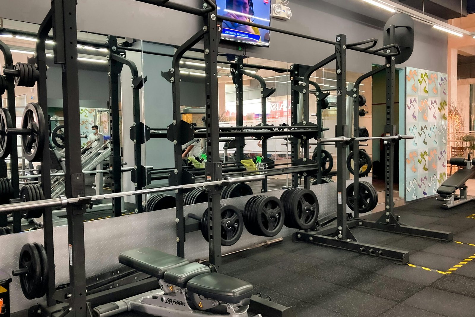gym interior painting workout area
